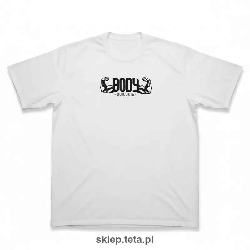 Koszulka treningowa BODYBUILDING LOGO – biała