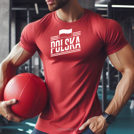 T-shirt POLSKA – Styl Patriotyczny na Siłownię i na Co Dzień