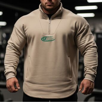 Bluza męska TETA HeavyFlex™ "Innowacyjny Komfort" - Quarter-Zip Oversize z Kieszeniami