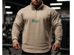 Bluza męska TETA HeavyFlex™ "Innowacyjny Komfort" - Quarter-Zip Oversize z Kieszeniami