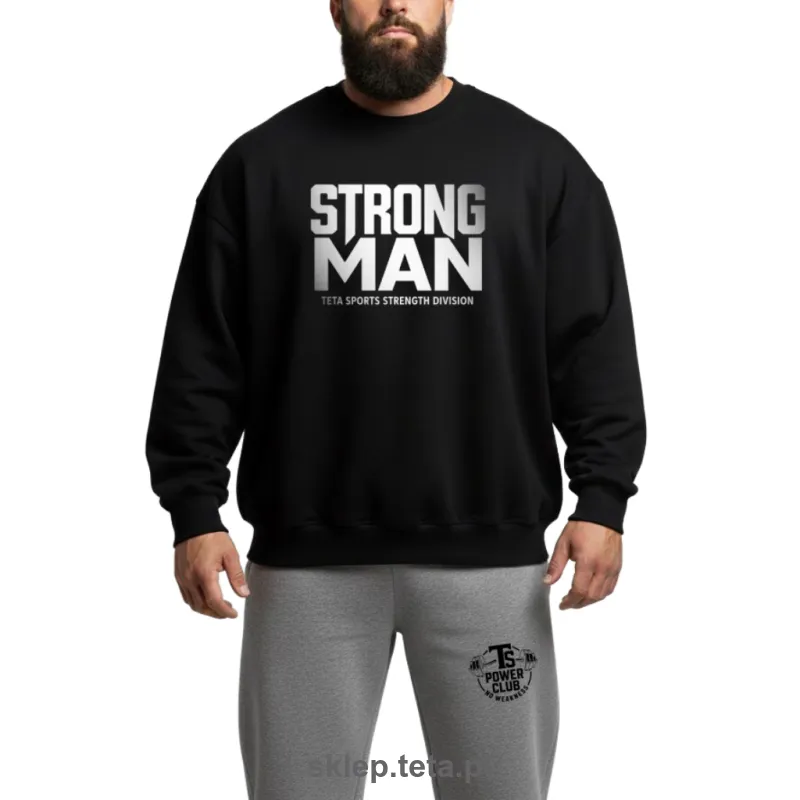 Męska bluza STRONG MAN TETA SPORTS – klasyczna bluza siłowa bez kaptura