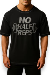 Koszulka oversize "NO HALF REPS"