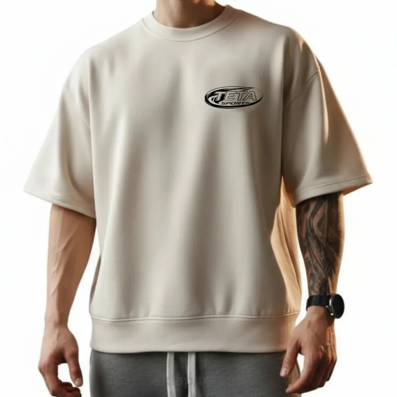 Koszulka oversize TETA SPORTS – dzianina 240 g, logo na piersi