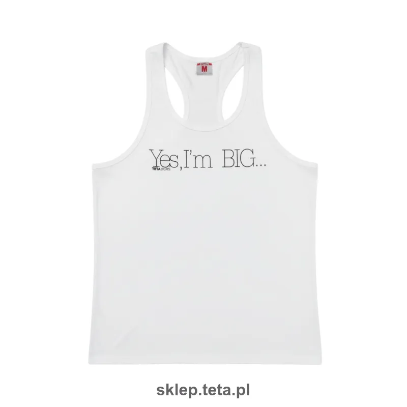Męski tank top „Yes, I’m BIG…” TETA SPORTS – biały stringer