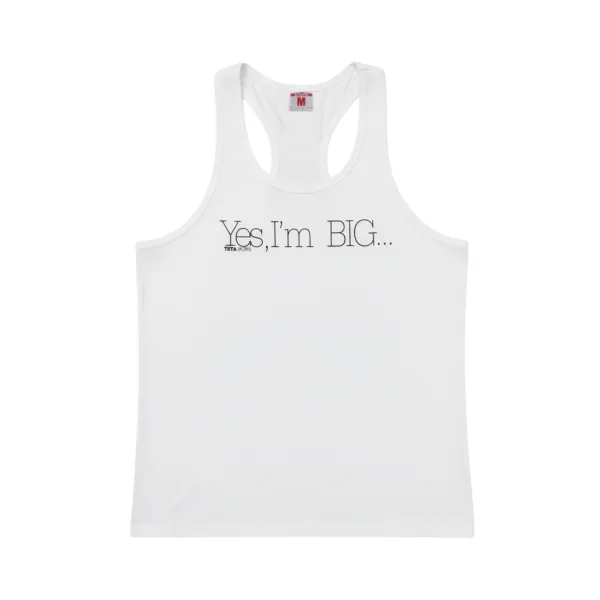 Męski tank top „Yes, I’m BIG…” TETA SPORTS – biały stringer