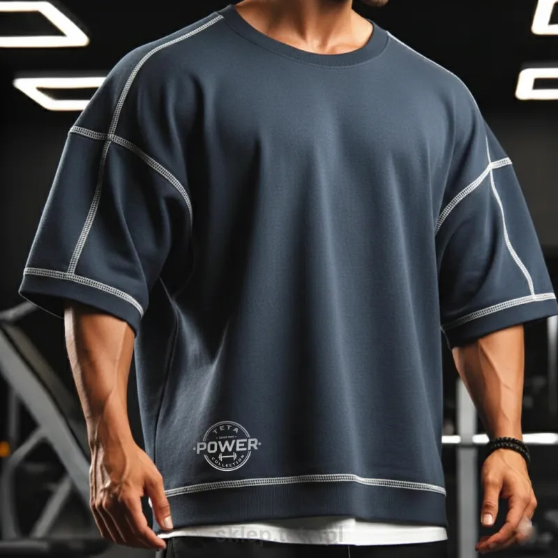 Rag Top Treningowy Oversize – Gładka Dresówka Pętelkowa, Styl i Komfort