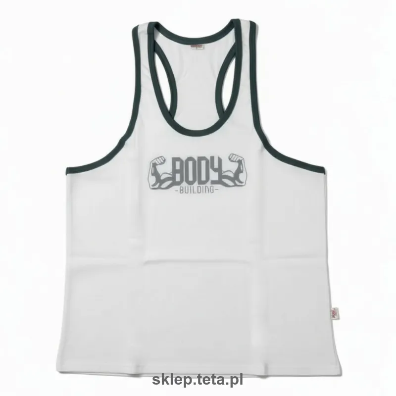 Męski tank top BODYBUILDING – biały