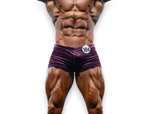 KULTURYSTYCZNE SPODENKI STARTOWE  LYCRA WELUROWA - 2