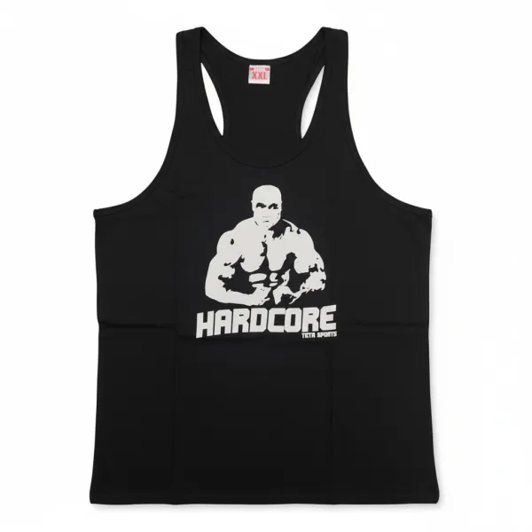 Męski tank top HARDCORE TETA SPORTS – kulturystyczny stringer z dużym nadrukiem