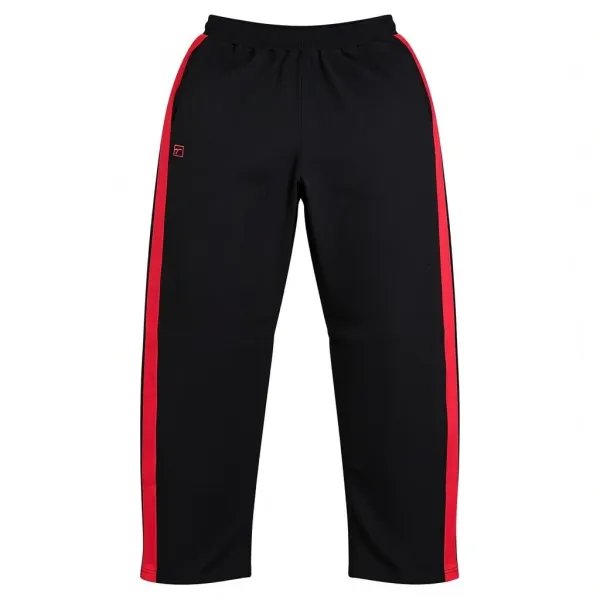 Spodnie treningowe TETA STRIPE – czarne z czerwonym lampasem