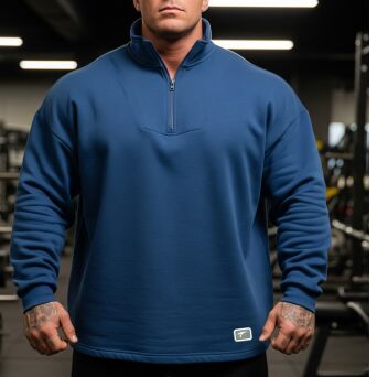 Bluza męska TETA HeavyFlex™ "Siła i Przestrzeń" - Quarter-Zip Oversize