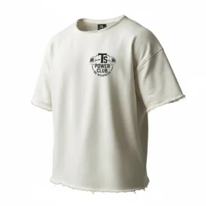 Męski rag top bawełniany 240g TS POWER CLUB – oversize z surowym wykończeniem, 24 kolory - 2