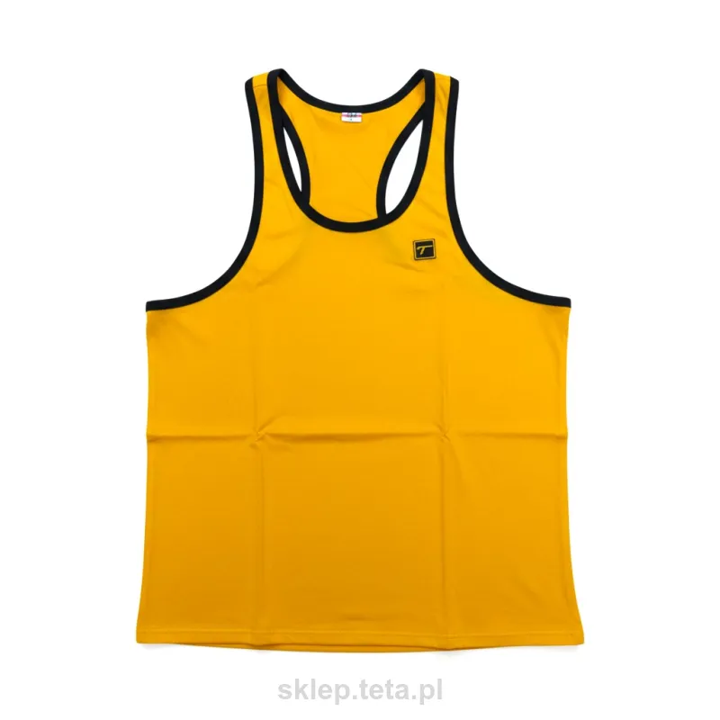 Męski tank top TETA SPORTS – żółty stringer z czarną lamówką