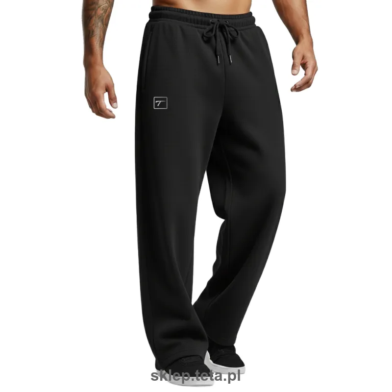 Męskie spodnie dresowe TETA SPORTS – 3 grubości bawełny, prosta luźna nogawka, z logo lub bez, 24 kolory